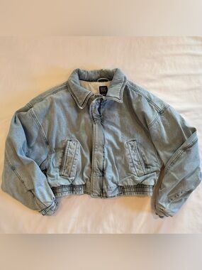 BDG Denim Jacket in Light Blue with Cream Lining
